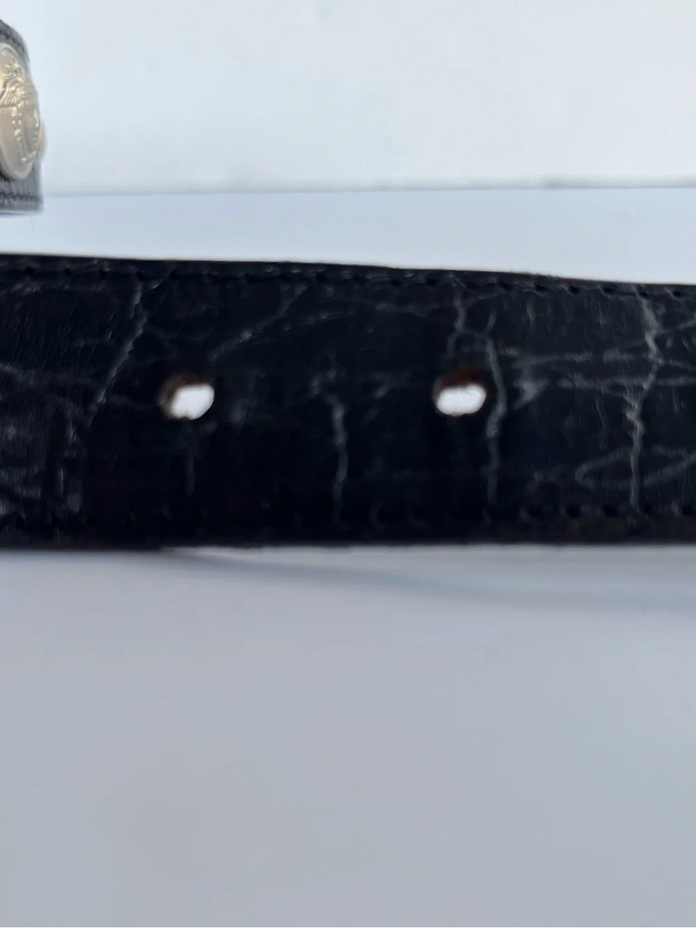 Gianni Versace Vintage Leather Belt- Size 36-Black